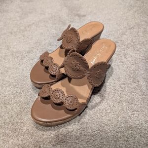 Jack Rogers Brown Wedge Sandals